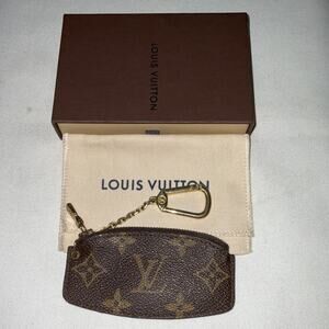 Louis Vuitton Monogram Pochette Cle Coin Case  Key Holder W/Box and Dust bag